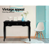 Artiss Console Table 3 Drawers Black Hamptons - 45-Degree Angle