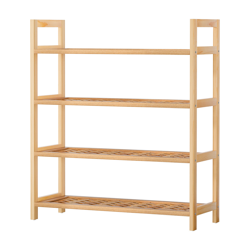 Artiss Kia 4-Tier Shoe Organizer with Weaved Shelves - Holds 12 Pairs