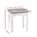Artiss Dressing Table Stool Velvet Grey - Front View