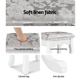 Artiss Dressing Table Stool Velvet White - 45-Degree Angle