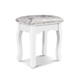 Artiss Dressing Table Stool Velvet White - Close-Up Angle
