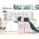 Artiss Bedside Table 2 Drawers - BISSET White - Rear View