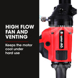 BAUMR-AG HC-120 1800W 120mm Handheld Concrete Core Drill - Side View