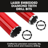 BAUMR-AG 2000W 160mm Handheld Core Drill w/Stand,63mm & 127mm Drill Bit Combo, for Concrete Coring Hole Drilling - Top-Down View