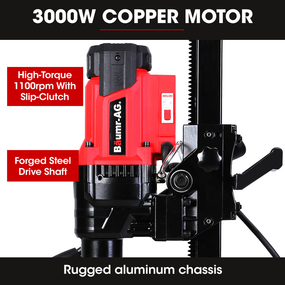 BAUMR-AG 3000W 200mm Concrete Core Drill with Stand Rig