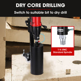 BAUMR-AG 3200W 280mm Vertical Stand Core Drill & 202mm Drill Bit Combo, for Demolition Concrete Coring Hole Drilling - Low Angle