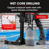 BAUMR-AG 3200W 280mm Wet/Dry Core Drill w/ Wheeled Stand & 102mm Bit Combo, for Concrete Coring Hole Drilling - 45-Degree Angle