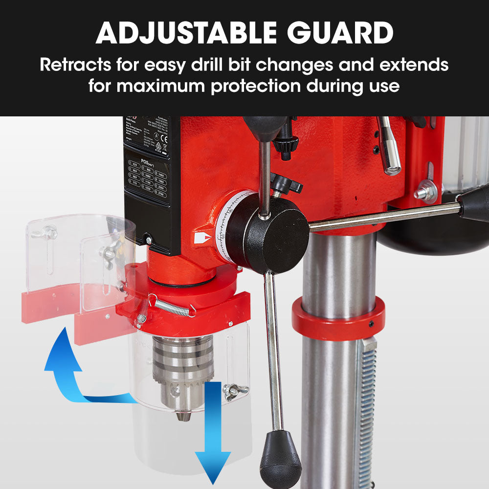 Baumr-AG 600W 12' Pedestal Bench Drill Press, 12 Speeds, 16mm Chuck (DP17)