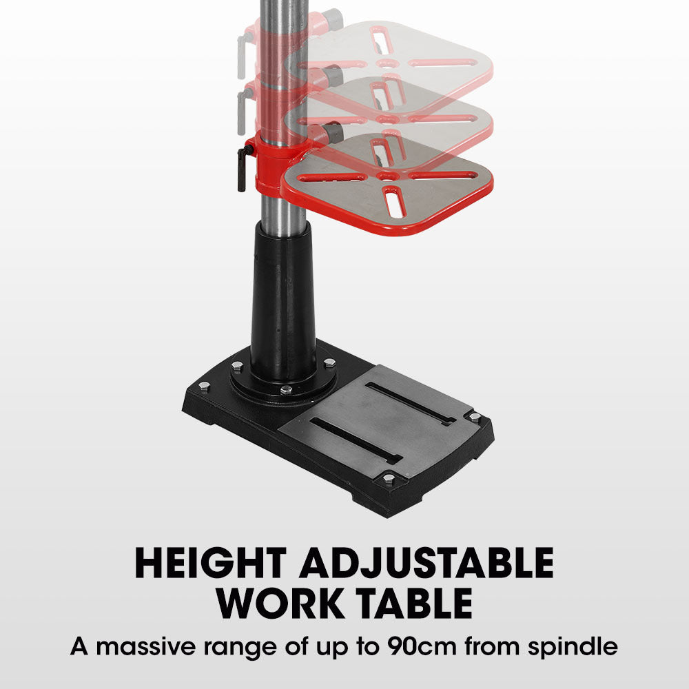 Baumr-AG 600W 12' Pedestal Floor Drill Press, 16 Speeds, 16mm Chuck (DP19)