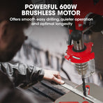 Baumr-AG 600W 12' Pedestal Floor Drill Press, 16 Speeds, 16mm Chuck (DP19)