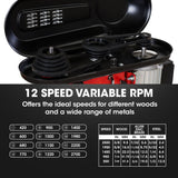 Baumr-AG 600W 12' Pedestal Floor Drill Press, 16 Speeds, 16mm Chuck (DP19) - 45-Degree Angle