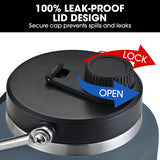 Baumr-AG 3.8L Double Wall Insulated Stainless Steel Water Bottle, Drink Jug with Handle, Blue - Low Angle