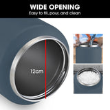 Baumr-AG 3.8L Double Wall Insulated Stainless Steel Water Bottle, Drink Jug with Handle, Blue - 45-Degree Angle