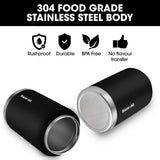 BAUMR-AG 3.8L Double Wall Insulated Stainless Steel Water Bottle, Drink Jug with Handle, Black - Side View