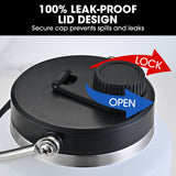 Baumr-AG 3.8L Double Wall Insulated Stainless Steel Water Bottle, Drink Jug with Handle, White - Low Angle