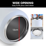 Baumr-AG 3.8L Double Wall Insulated Stainless Steel Water Bottle, Drink Jug with Handle, White - 45-Degree Angle