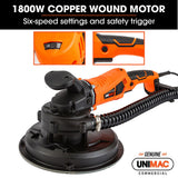 UNIMAC 1800W Drywall Sander Plaster Automatic Wall Gyprock Vacuum System - Front View
