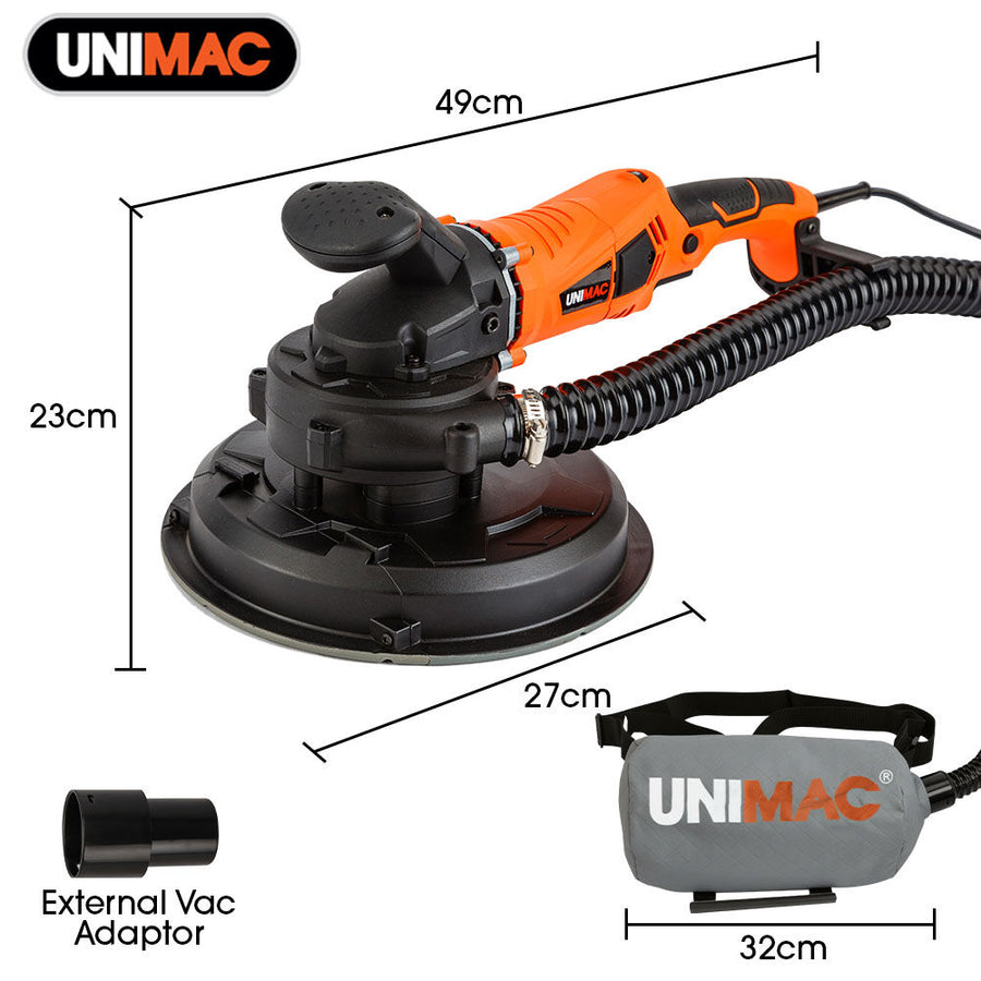 UNIMAC 1800W Drywall Sander Plaster Automatic Wall Gyprock Vacuum System