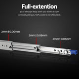 Giantz 2x Drawer Slides Heavy Duty Full Extension Locking 1150-2300mm Length - 45-Degree Angle