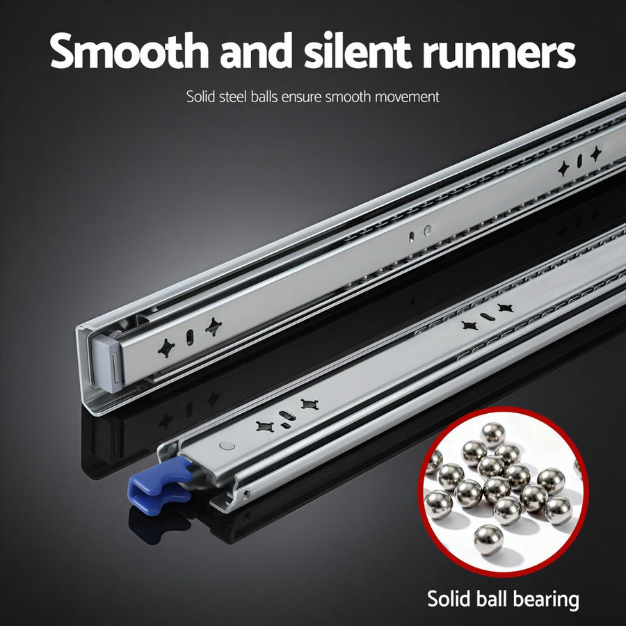 Giantz 2x Drawer Slides Heavy Duty Full Extension Locking 1150-2300mm Length