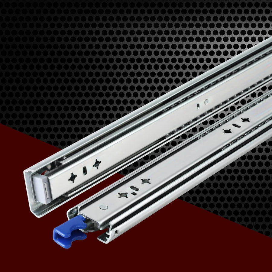 Giantz 2x Drawer Slides Heavy Duty Full Extension Locking 500-1000mm Length