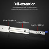 Giantz 2x Drawer Slides Full Extension Locking 227kg 1321-2642mm Length - 45-Degree Angle