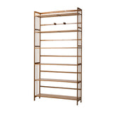 Oikiture 6-tier Bamboo Bookshelf Bookcase Adjustable Display Shelf