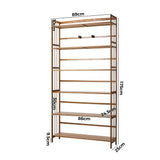 Oikiture 6-tier Bamboo Bookshelf Bookcase Adjustable Display Shelf