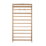 Oikiture 6-tier Bamboo Bookshelf Bookcase Adjustable Display Shelf