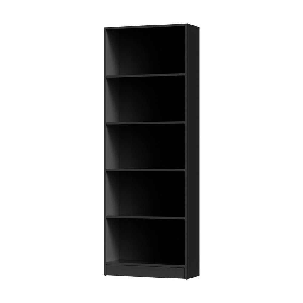 Oikiture Bookshelf Display Shelf 5-Tier Black