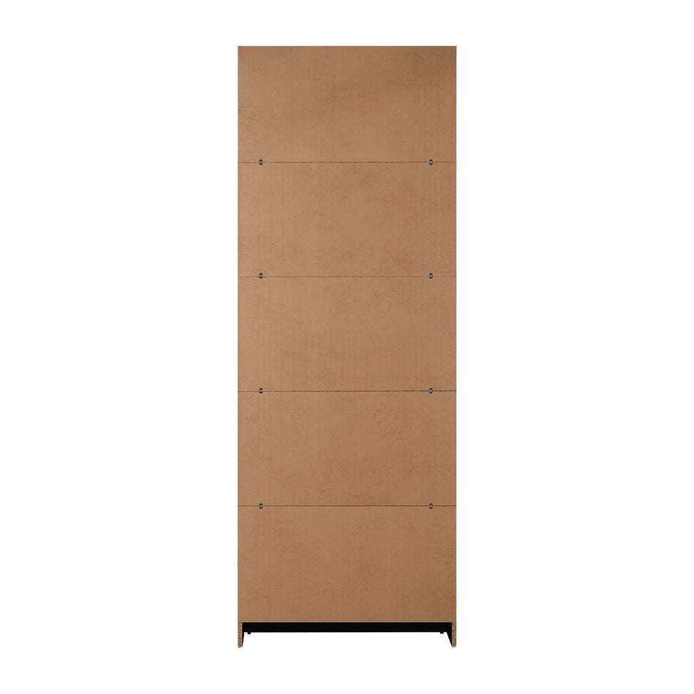 Oikiture Bookshelf Display Shelf 5-Tier Black