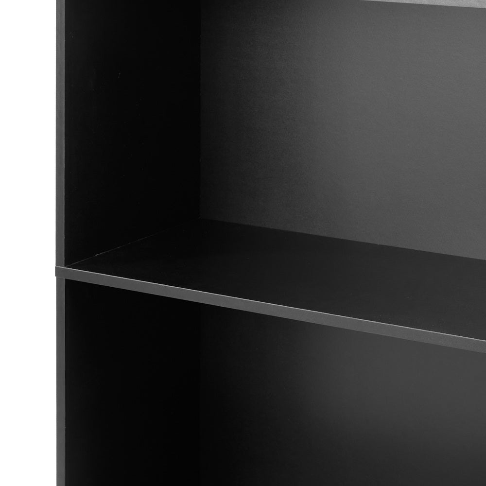 Oikiture Bookshelf Display Shelf 5-Tier Black