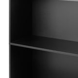 Oikiture Bookshelf Display Shelf 5-Tier Black - Top-Down View