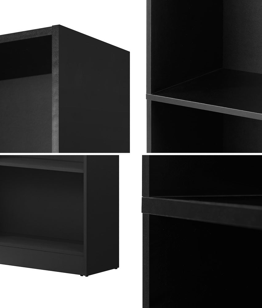 Oikiture Bookshelf Display Shelf 5-Tier Black