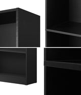Oikiture Bookshelf Display Shelf 5-Tier Black - Rear View