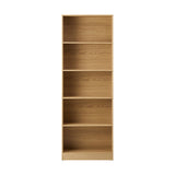 Oikiture Bookshelf Display Shelf 5-Tier Natural