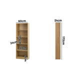 Oikiture Bookshelf Display Shelf 5-Tier Natural