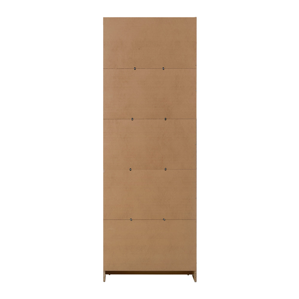Oikiture Bookshelf Display Shelf 5-Tier Natural
