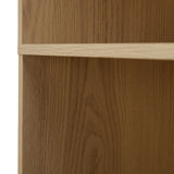 Oikiture Bookshelf Display Shelf 5-Tier Natural - Front View