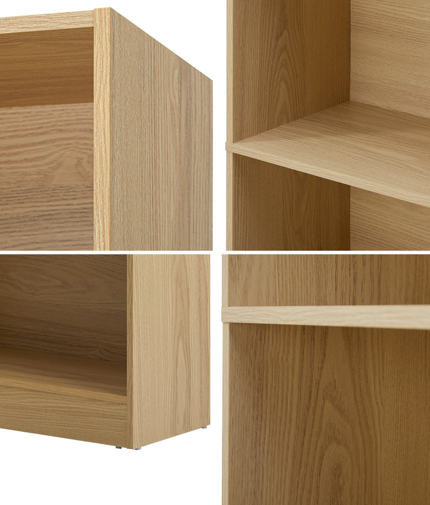 Oikiture Bookshelf Display Shelf 5-Tier Natural