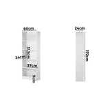 Oikiture Bookshelf Display Shelf 5-Tier White - Front View