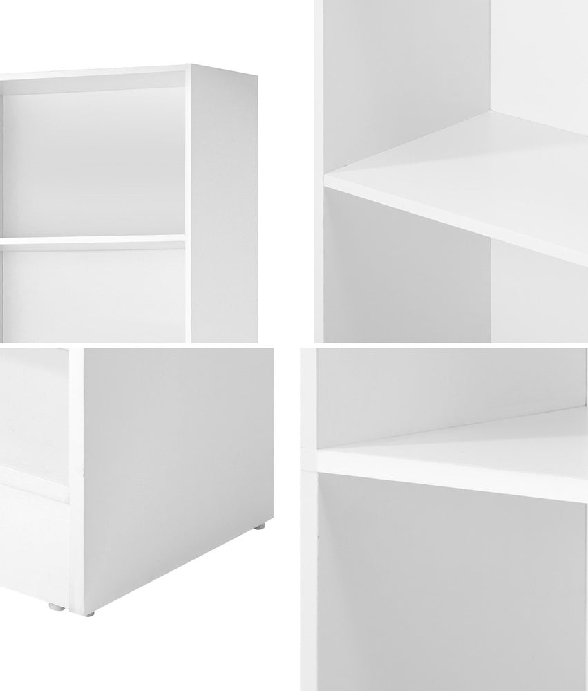 Oikiture Bookshelf Display Shelf 5-Tier White