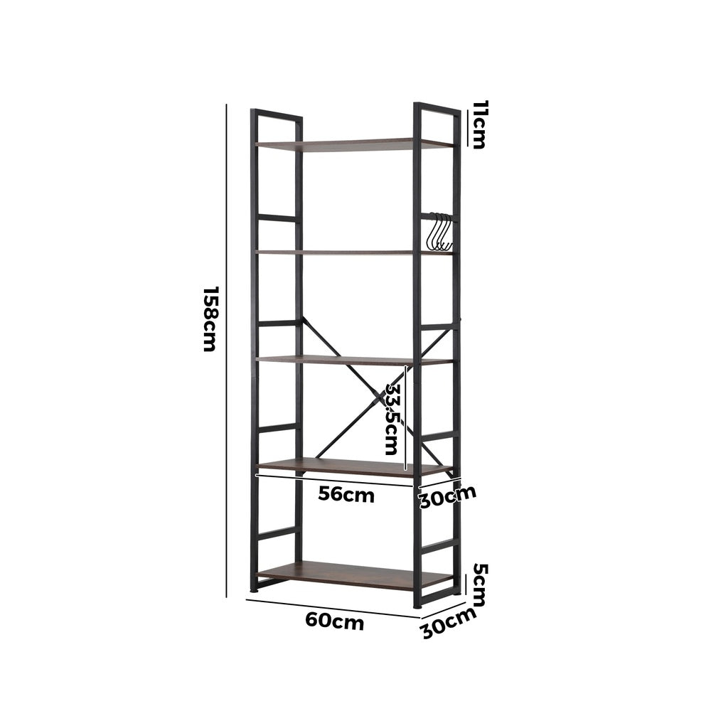 Oikiture Display Shelf 5-Tier Shelves Stand Rack 60CM