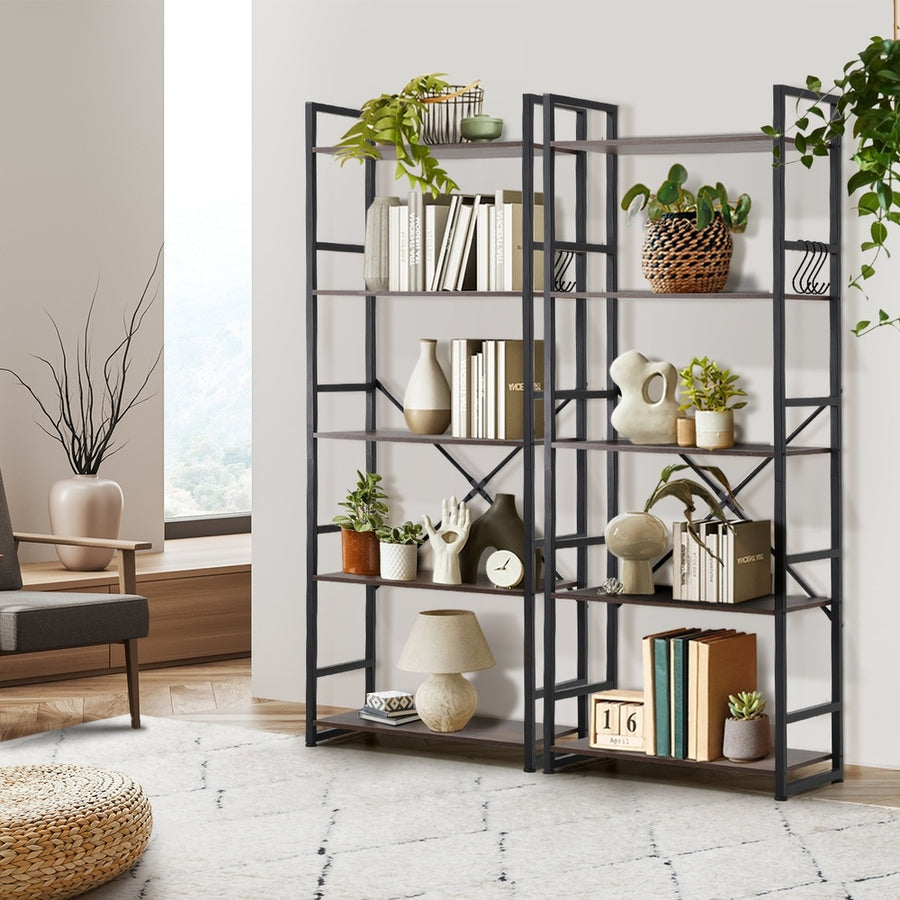 Oikiture Display Shelf 5-Tier Shelves Stand Rack 60CM