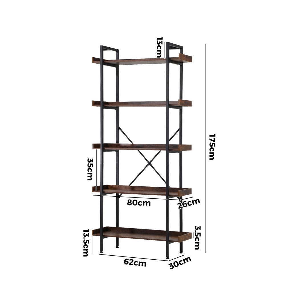 Oikiture Display Shelf 5-Tier Stand Rack 80CM