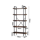 Oikiture Display Shelf 5-Tier Stand Rack 80CM - 45-Degree Angle