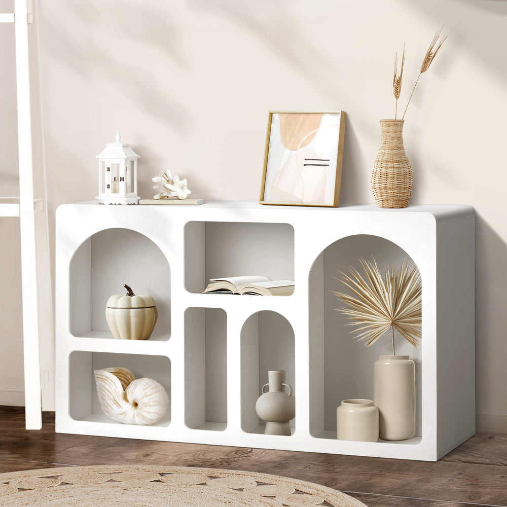Oikiture Display Cabinet with 6 Irregular Shelves
