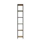 Oikiture Display Shelf 5 Tier Storage Shelves Black&Natural - 45-Degree Angle