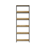 Oikiture Display Shelf 5 Tier Storage Shelves Black&Natural