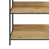 Oikiture Display Shelf 5 Tier Storage Shelves Black&Natural